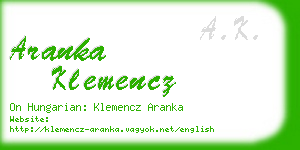 aranka klemencz business card